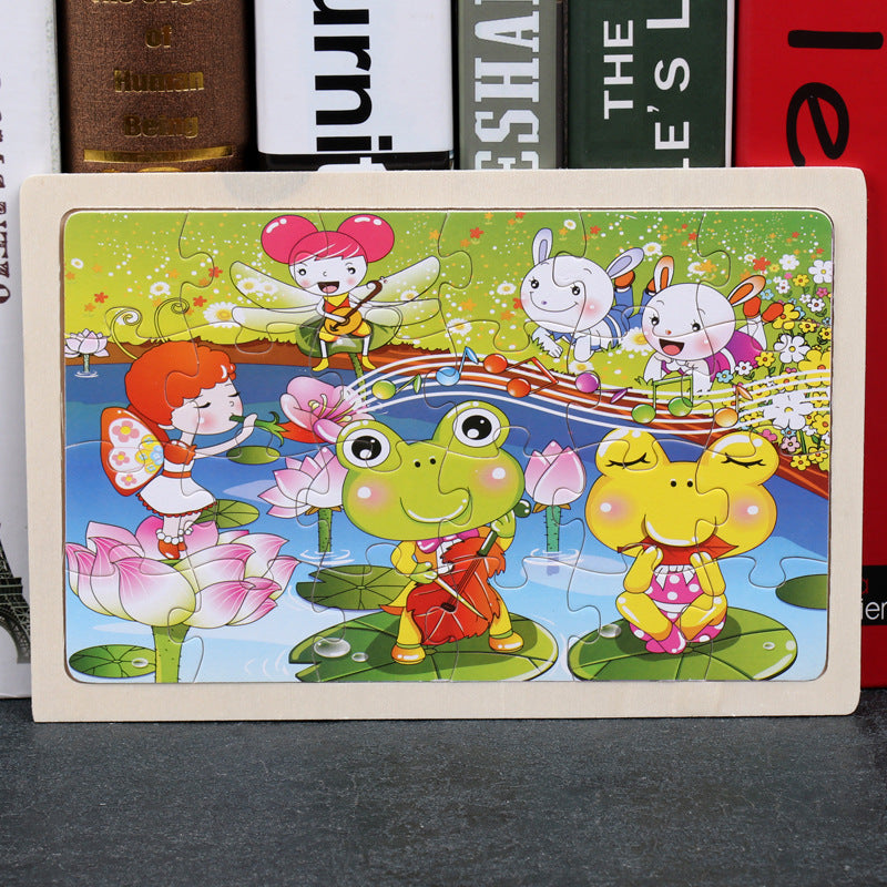 80pc Wooden Animal Puzzle Toy Set