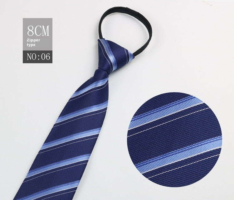 Men's Zip-Tie Striped Necktie