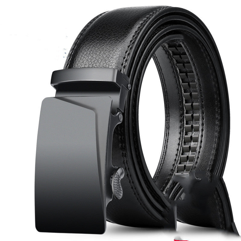 Men's Leather Belt with Automatic Buckle