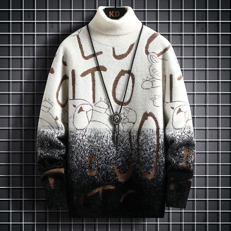 Men's Gradient Fleece Turtleneck Sweater