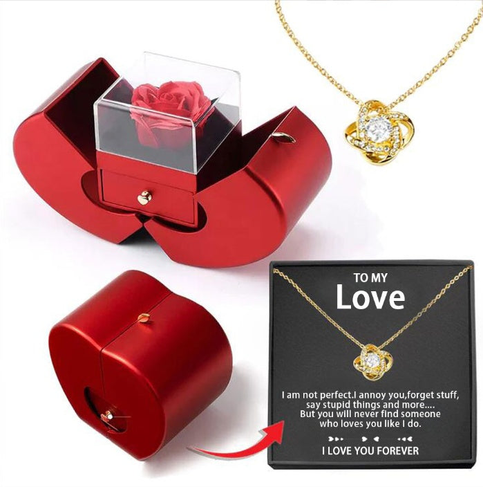 Cartih Eternal Rose Gift Box — Necklace + Preserved Rose