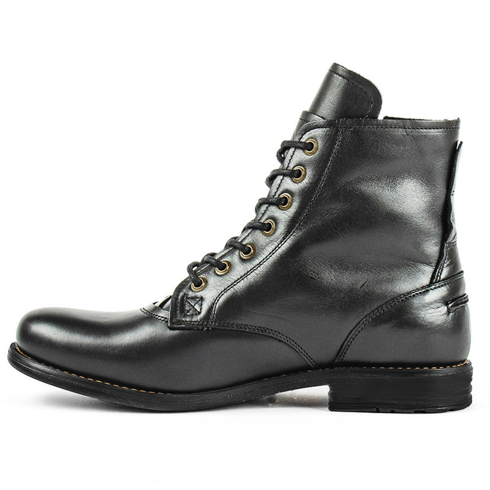 Side-Zipper Two-Tone Knight Boots
