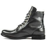 Knight Series Two-tone Side Zipper Leather Boots