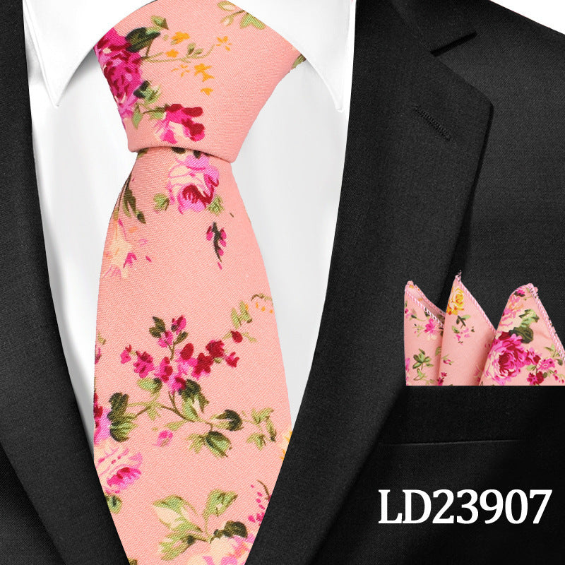 Floral Print 6cm Tie & Pocket Square Set