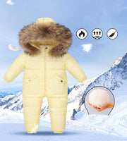 Baby White Duck Down Hooded Onesie