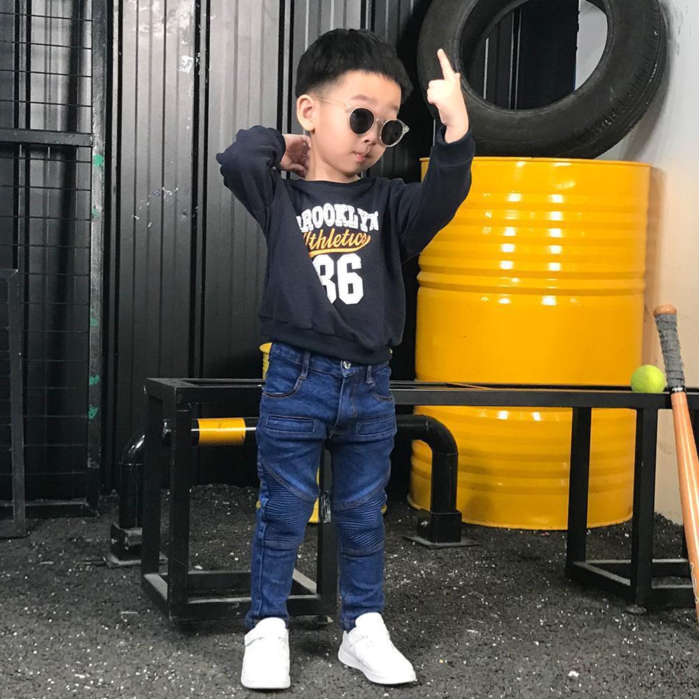 Crinkled Stretch Slim Fit Kids Pants