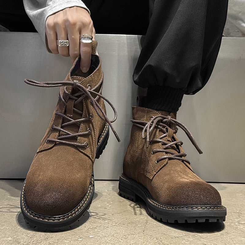 Men's Wear-Resistant Matte Leather Boots