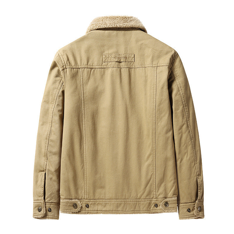 Men's Fleece-Lined Polo-Collar Jacket