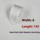 8cm Black Hand-tied Plain Suit Tie