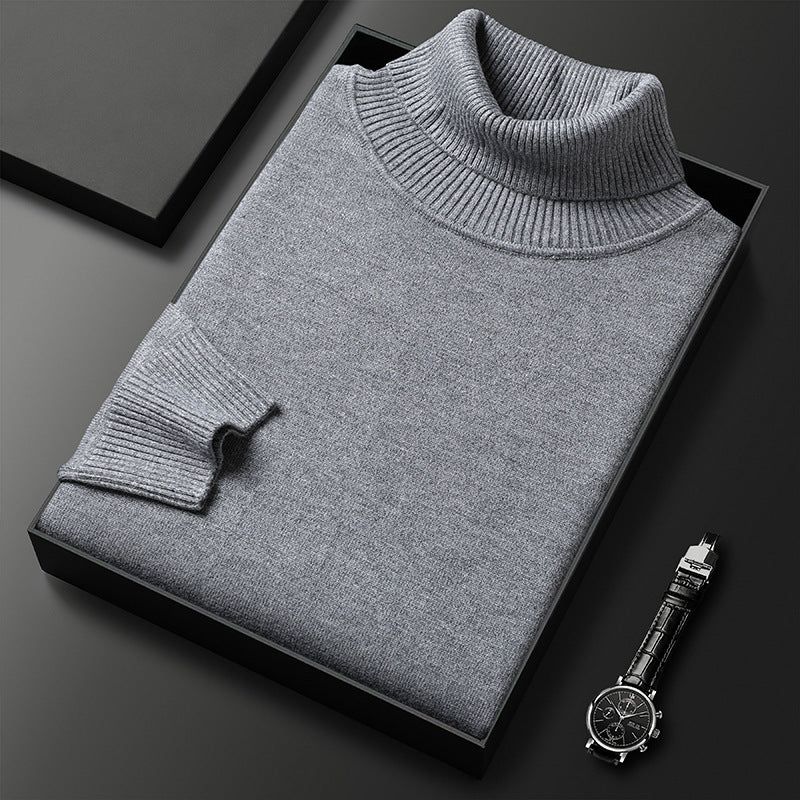 Slim-Fit Solid Color Turtleneck Pullover