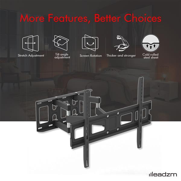 Double-Swing Large-Base TV Stand — 32-70in