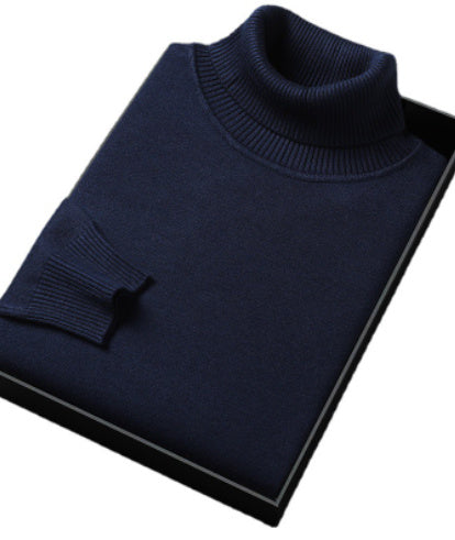 Slim-Fit Solid Color Turtleneck Pullover