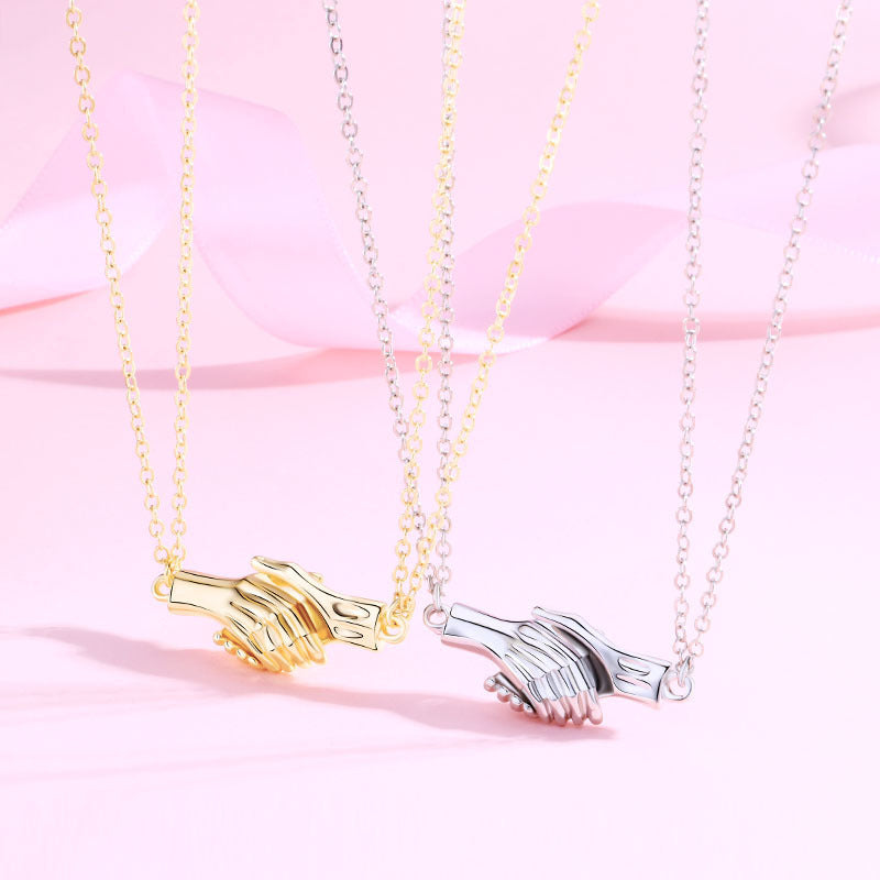 Magnetic Handshake Couples Necklace