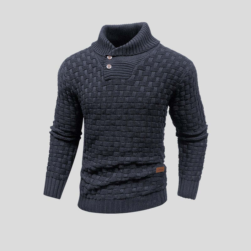 Boys' Plaid Button Sweater