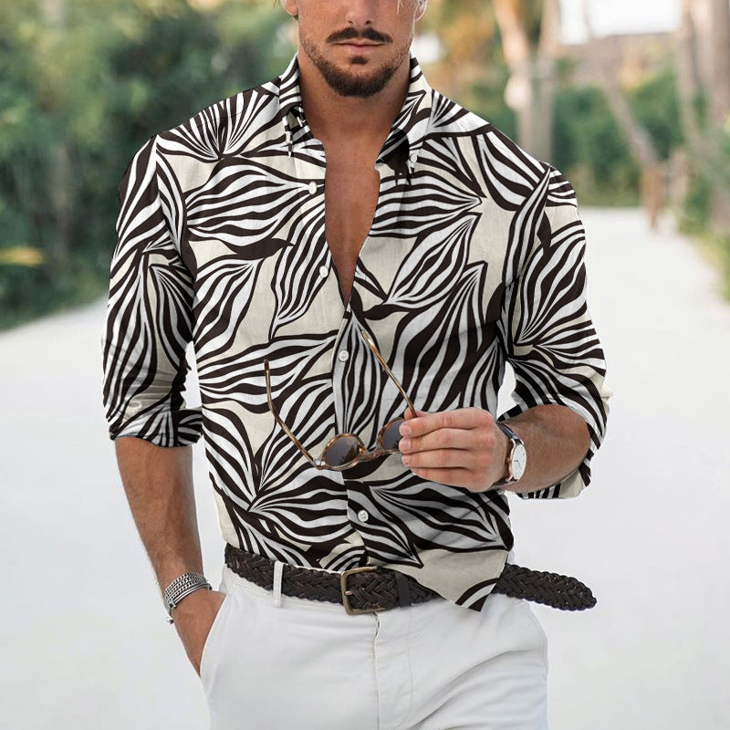 Men's Loose Floral Beach Shirt