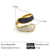 Stainless Steel Contrast Color Plating 18K Stitching Ring