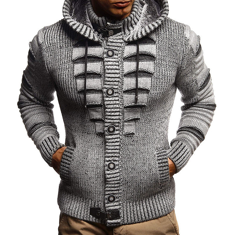 Men's Hooded Knit Cardigan