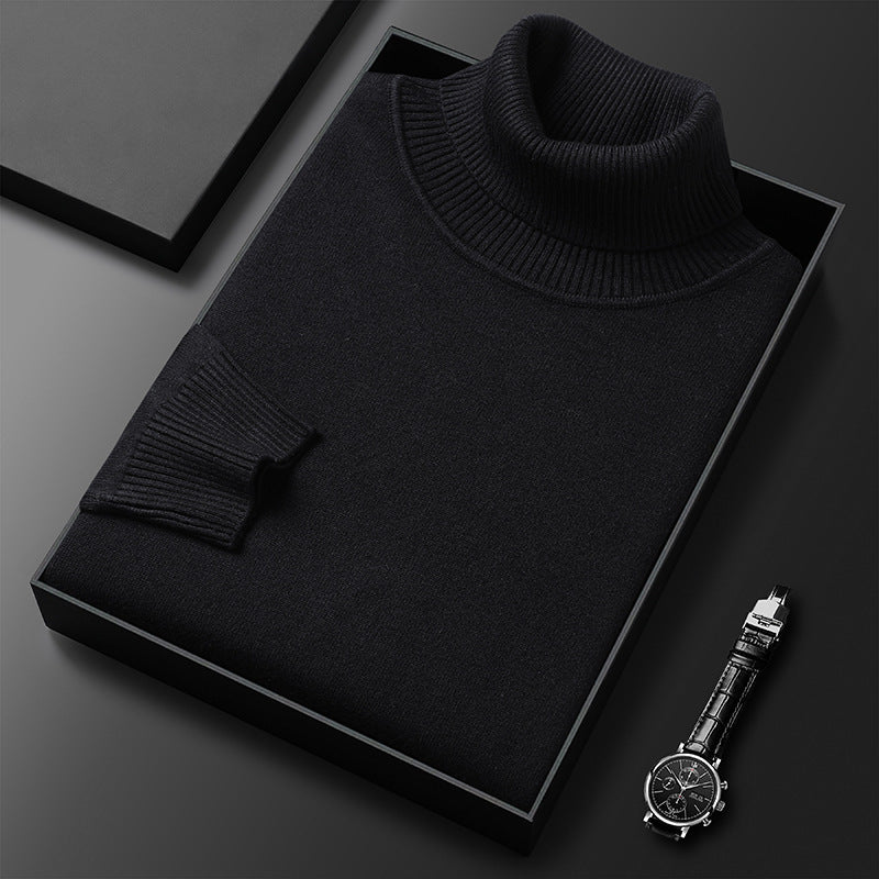 Slim-Fit Solid Color Turtleneck Pullover