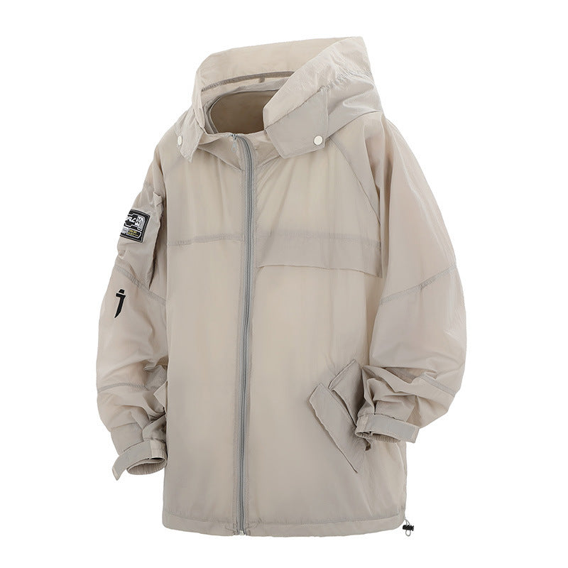 Men's Stand-Collar Hooded UV-Protection Jacket
