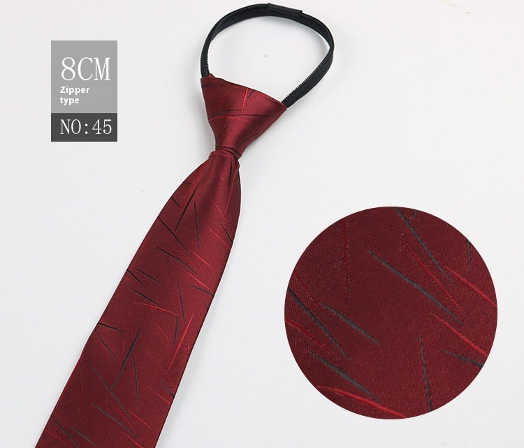 Men's Zip-Tie Striped Necktie
