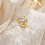 Temperament Wild Affordable Luxury Copper Plating 18K Gold Ring