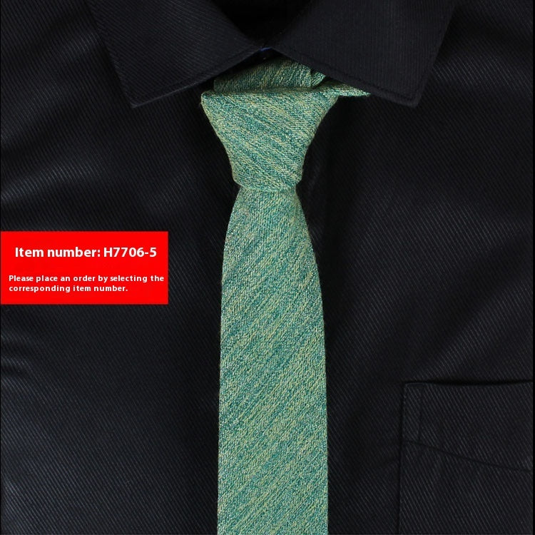 Solid Color 6cm Cotton Wedding Tie