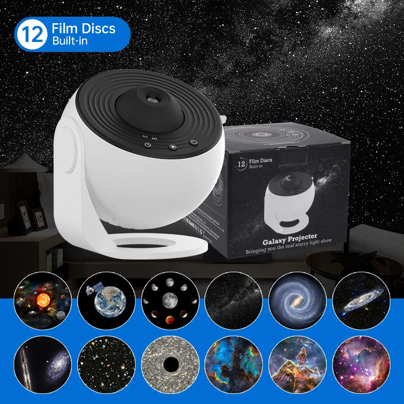Galaxy Star Projector Night Light — 12-Scene