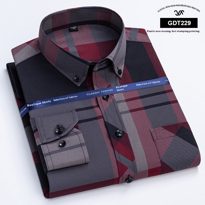 Men's Wrinkle-Free Plaid Shirt — Classic Fit