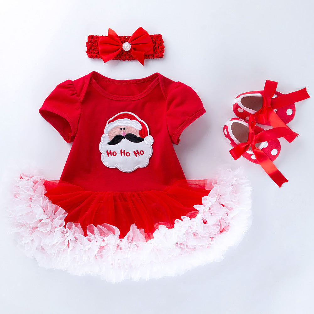 Baby Cartoon Romper Mesh Dress