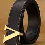 Men's Leather Letter Belt