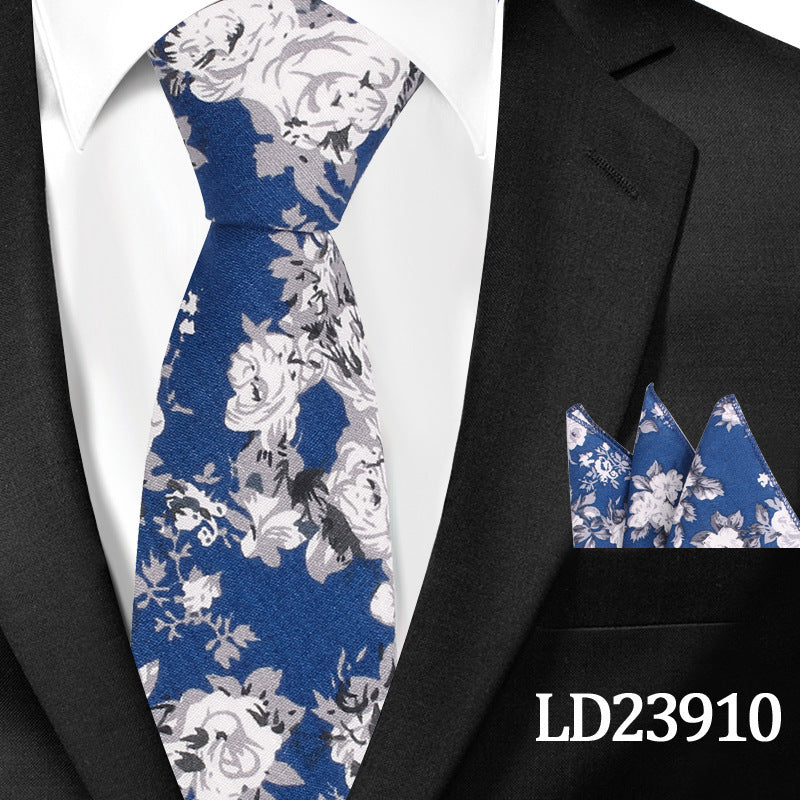 Floral Print 6cm Tie & Pocket Square Set