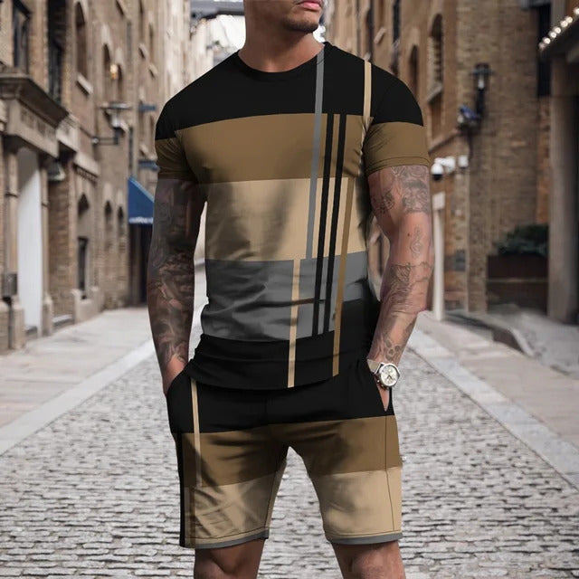 Men's Casual Sportswear Set — Tee & Shorts