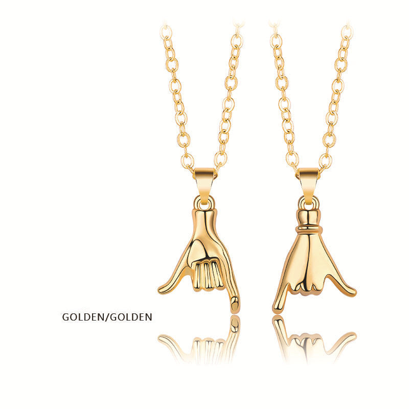 Magnetic Handshake Couples Necklace