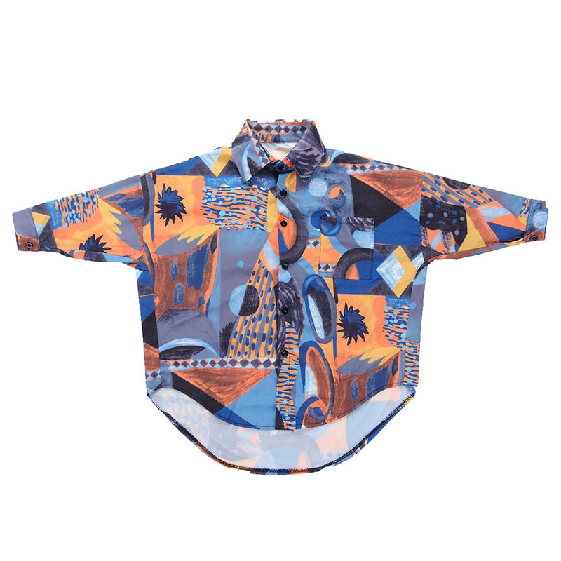 Kids Loose Floral Dance Shirt