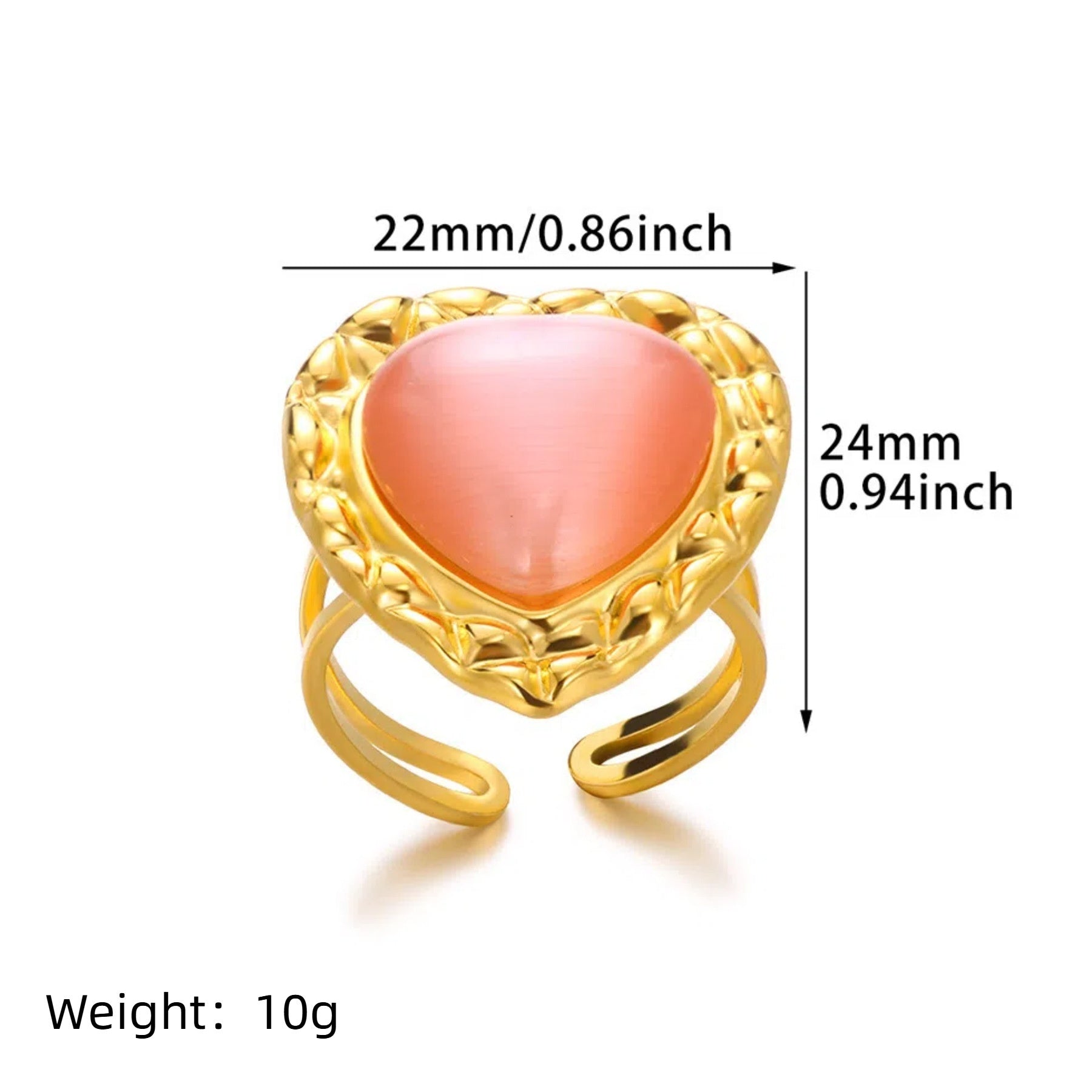 Stainless Steel Heart Pendant Ring