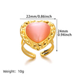 Retro Stainless Steel Heart-shaped Pendant Ring Personality All-match