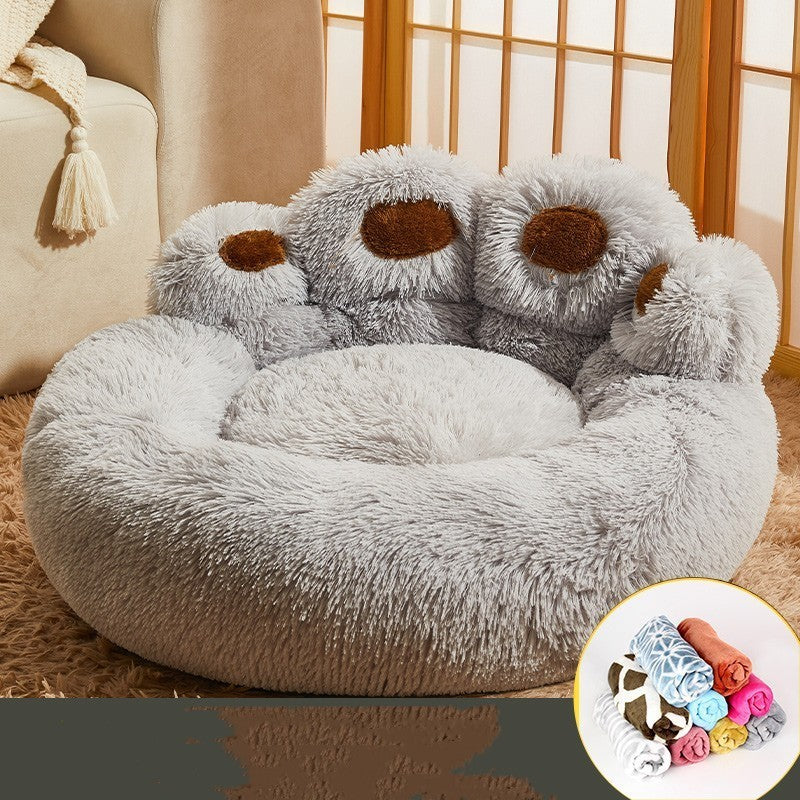 Fleece-Lined Warm Pet Sofa Bed