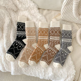 Winter Warm Cashmere Socks Fleece-lined Thick Mid-calf Length Socks