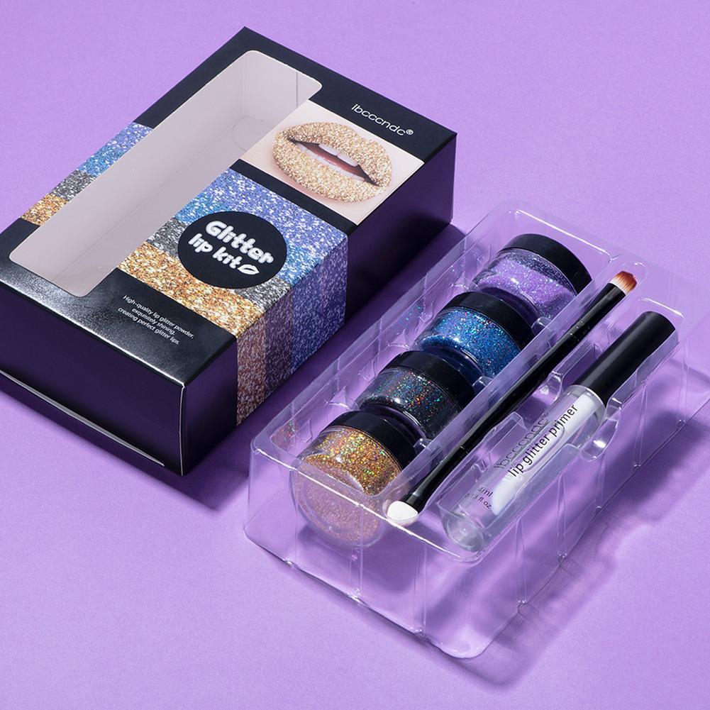 Glitter Lip Gloss Kit with Primer