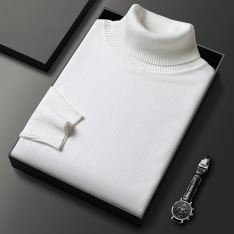 Slim-Fit Solid Color Turtleneck Pullover
