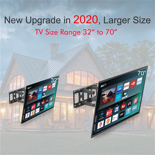 Double-Swing Large-Base TV Stand — 32-70in