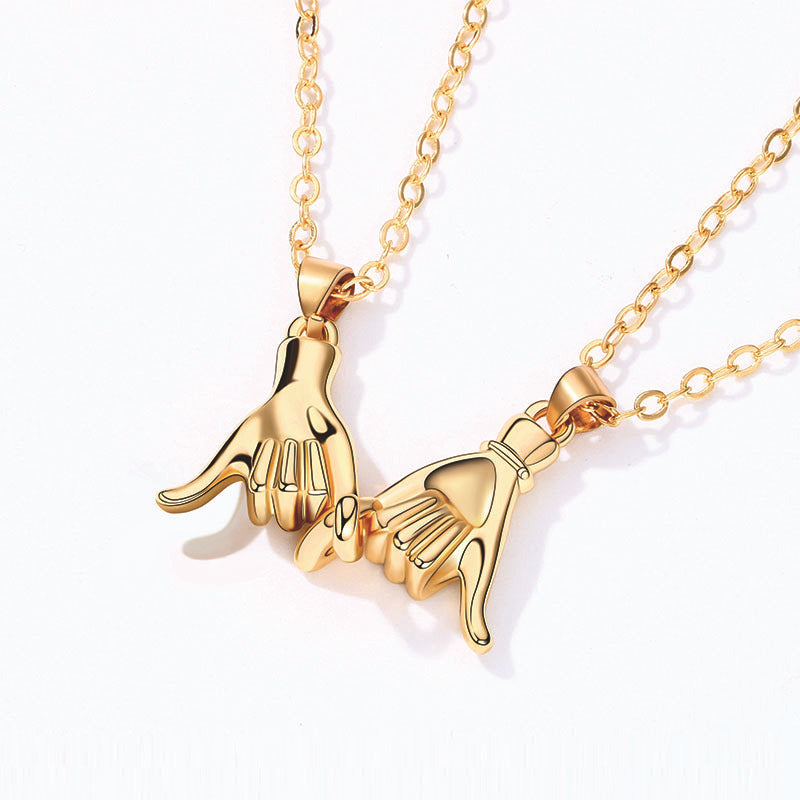 Magnetic Handshake Couples Necklace