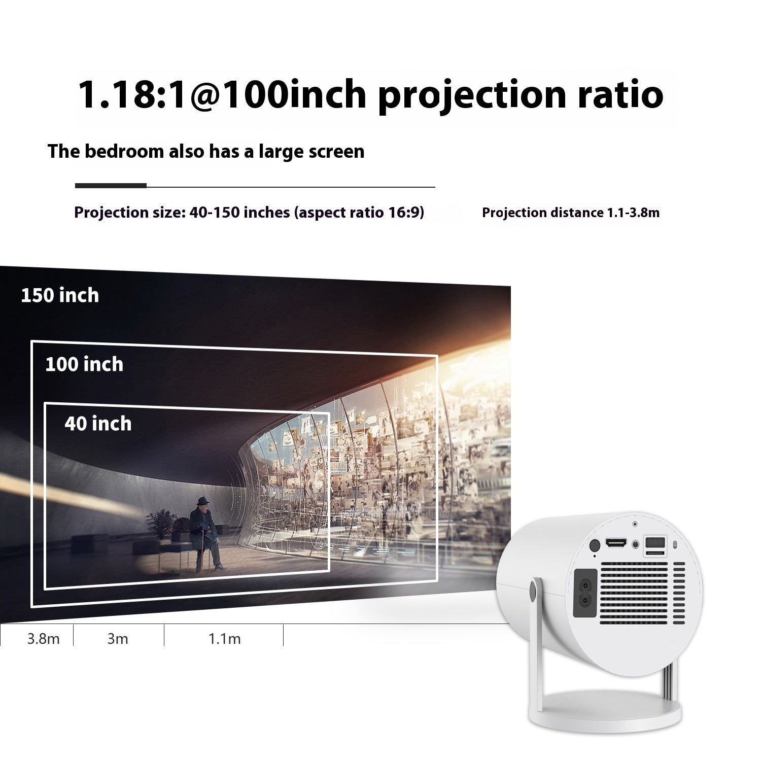 Portable Auto-Focus Home Projector