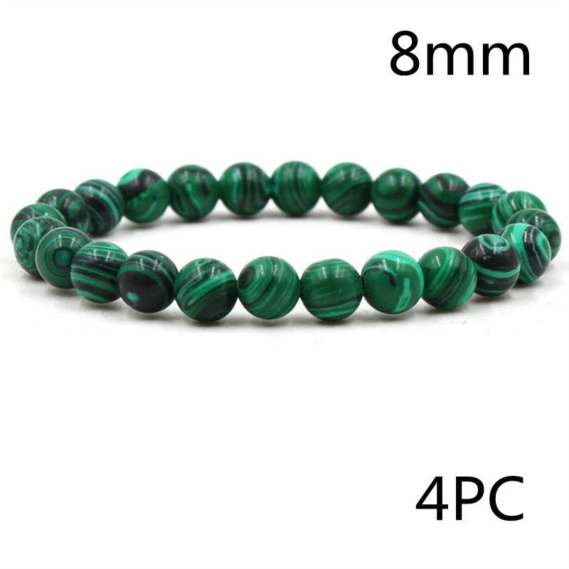 Malachite Stretch Bracelet — Black Matte