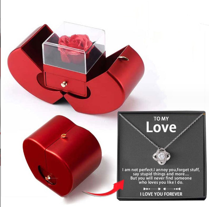 Cartih Eternal Rose Gift Box — Necklace + Preserved Rose