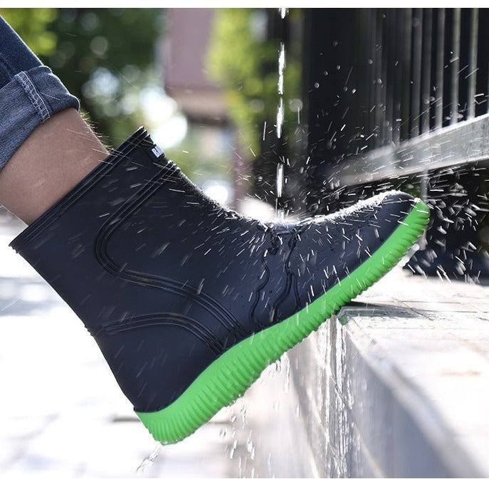 Men's Mid-Top Waterproof Rain Boots