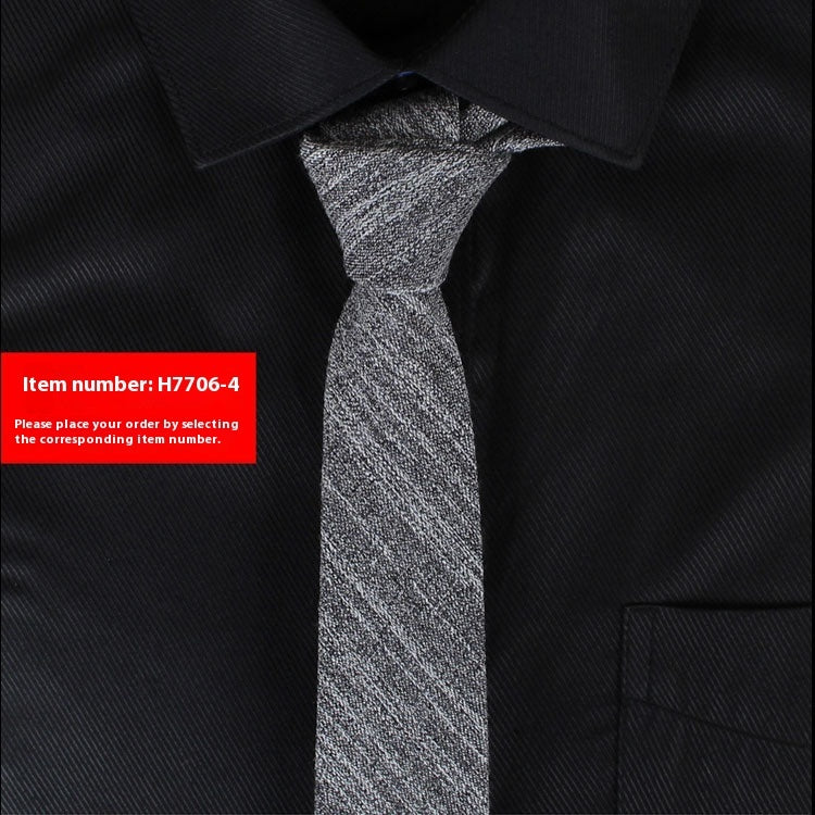 Solid Color 6cm Cotton Wedding Tie