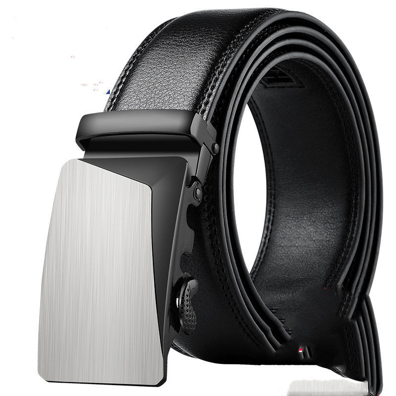 Men's Leather Belt with Automatic Buckle