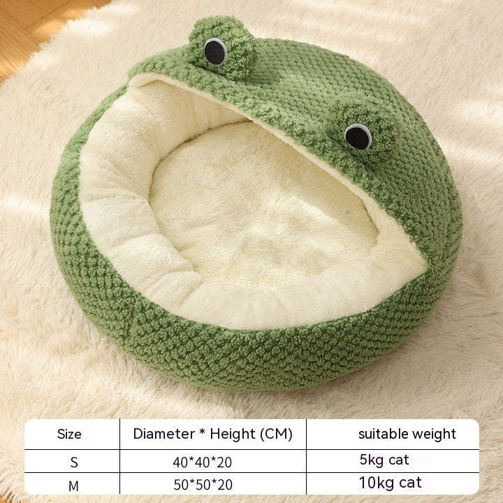 Frog Plush Pet Nest for Small Cats & Dogs