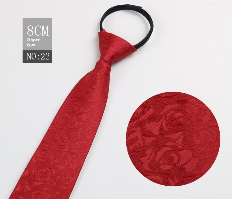 Men's Zip-Tie Striped Necktie